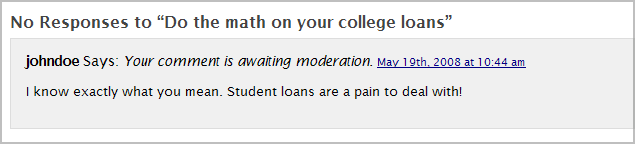 Comment in Moderation