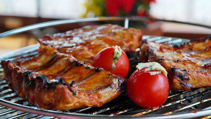 Maple-Mustard Country-style Spareribs Maple-Mustard Country-style Spareribs being cooked on the grill