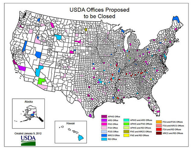 USDA Closure map