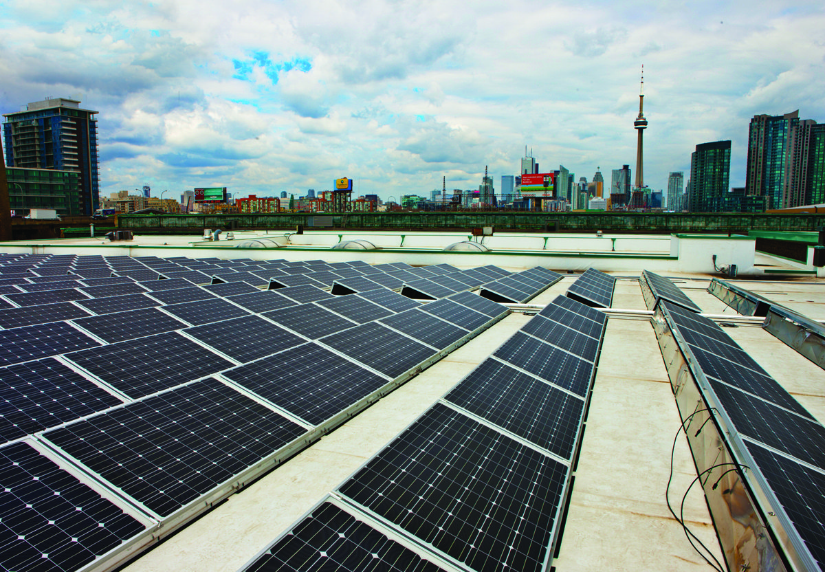 solar panels on roof