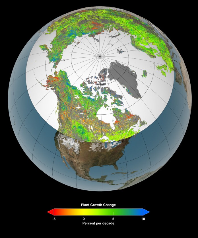 growing season shifts nasa climate map