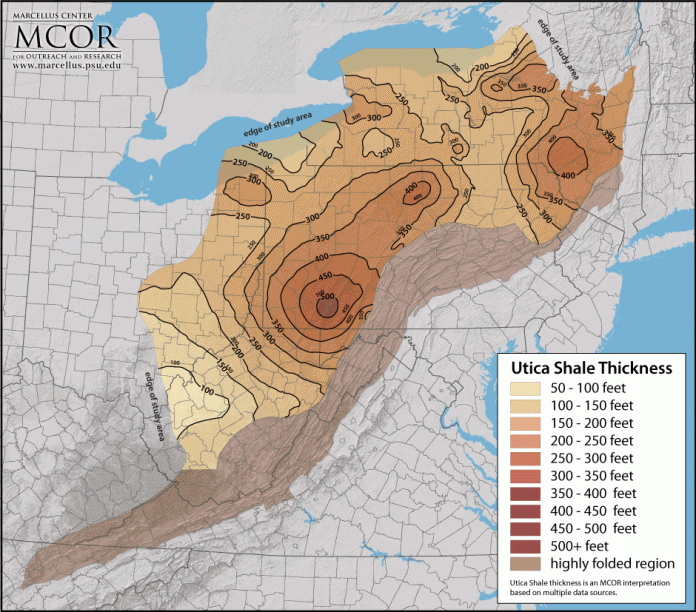 UticaThickness map