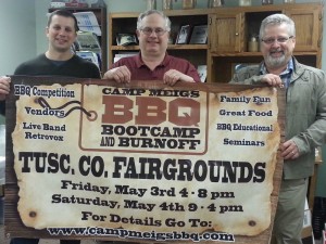 (Submitted photo) Think you’ve got what it takes to be a pitmaster? Put your barbecue skills to the test in a competitive barbecue event May 3-4 to benefit  Community Hospice of Tuscarawas. Organizers include (L-R) Steve Quillin, Tuscarawas County Farm Bureau president; Jim Rowe, dairy farmer and general chairperson for the event; and Dave Potts, of New Philadelphia, burnoff chairperson. 
