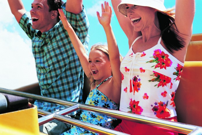 be happy family on rollercoaster