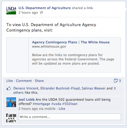 USDA Facebook