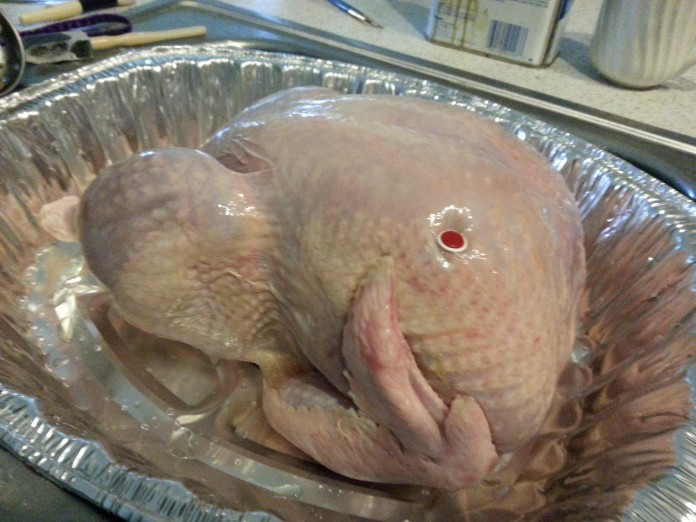 Uncooked turkey.