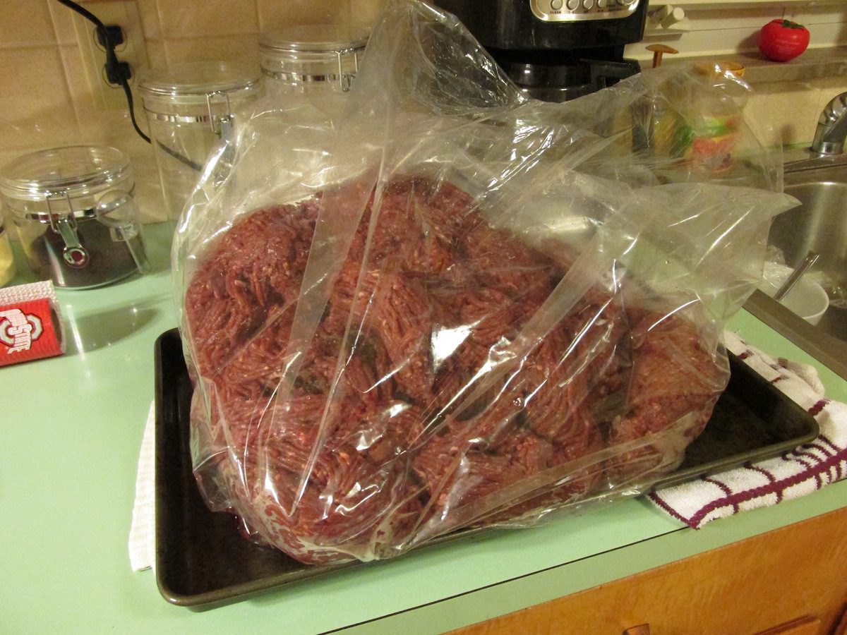 A large package of ground venison.