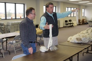 Roger High (left) and Dave Rowe, at Mid-States Wool Growers Co-op