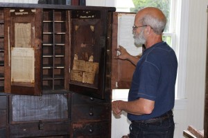 Jim Fry inside the former Randolph Post Office building.