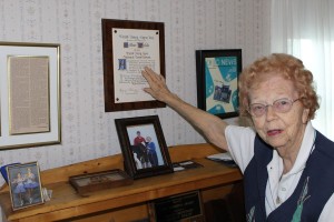 Welch with her awards.