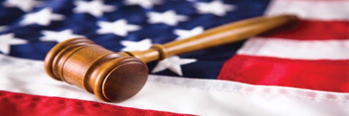 Gavel and flag Gavel and flag