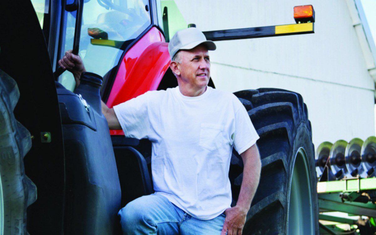 farmer by tractor