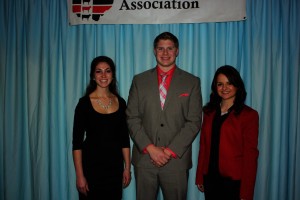 The new Ohio Beef Ambassador team includes (L-R) Laura Schmuki, of Stark County; Dane Walton, of Wyandot County; and Josie Vanco, Gallia County.