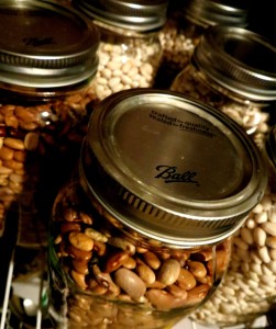beans in Mason jars