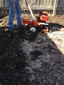 rototilling garden soil