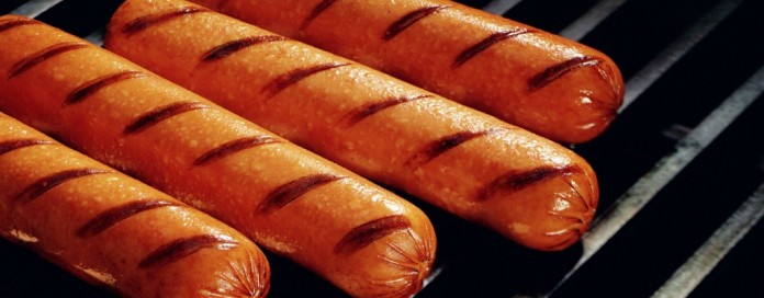 hot dogs on grill hot dogs on grill