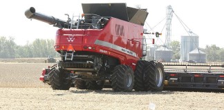 Massey Ferguson combine.Farm Science Review