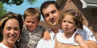 mom, dad, son and daughter