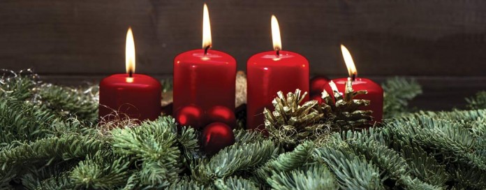 candles and pine candles and pine