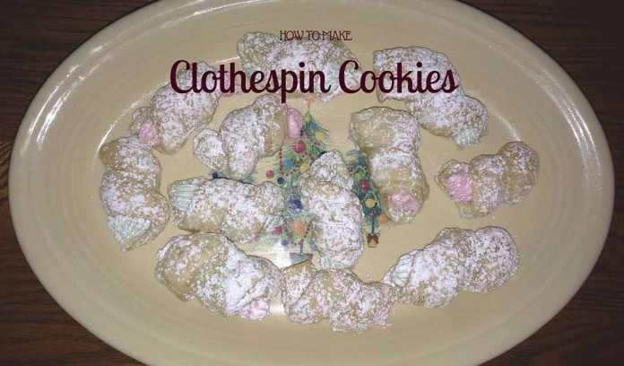 clothespin cookies on plate clothespin cookies on plate