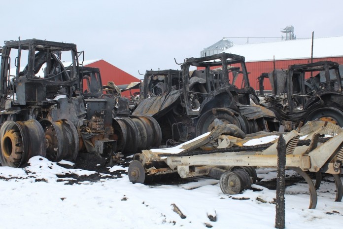 fire Tractors Medina shed fire