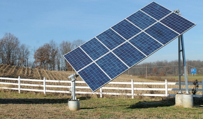 Solar panels on farm Solar panels on farm