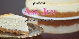 cheesecake with Ask Jen text