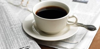 newspapers and coffee