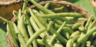 green beans in basket