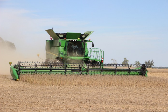 John Deere Combine in action