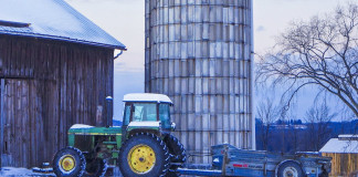 winter farm tractor