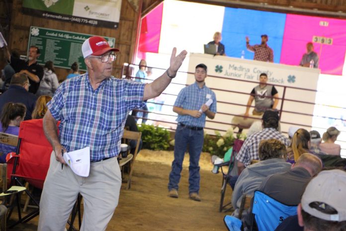 Catching bids Medina County Fair livestock sale