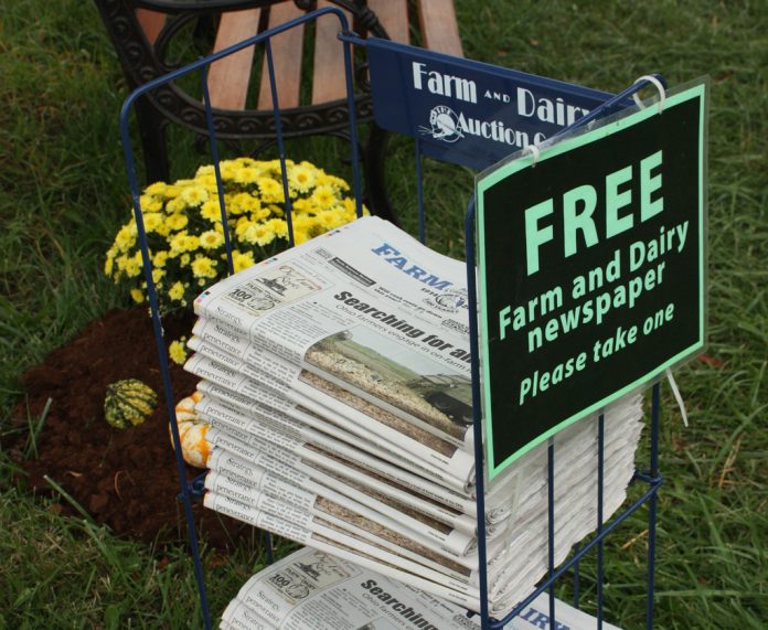 Farm and Dairy news stand. Farm and Dairy newsstand.