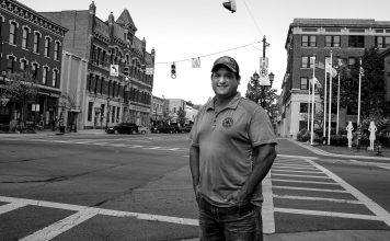 Enough is enough Brent Bennet stands on the corner of a Huron County street