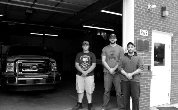 Opioid crisis stretches Pa. fire department thin Three volunteer North Beaver Firefighters and Rescue workers stand in front of their station.