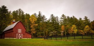 Barn and farmland
