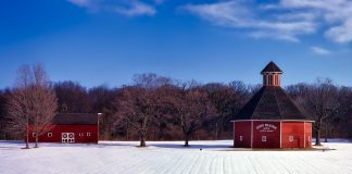 snowy farm