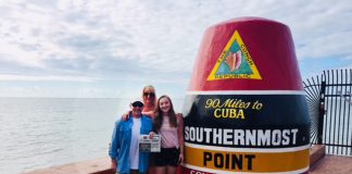 The Hittle Family vacationing in the Florida Keys at the Southern Most Point in the U.S. monumnet