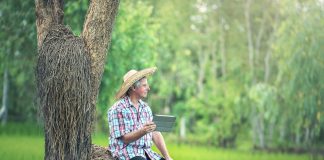 farmer with tablet