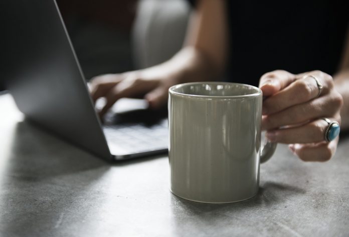 coffee and computer coffee and computer