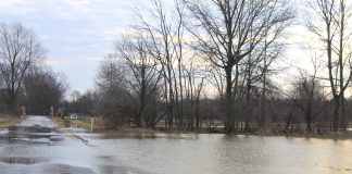 Flooded roadway