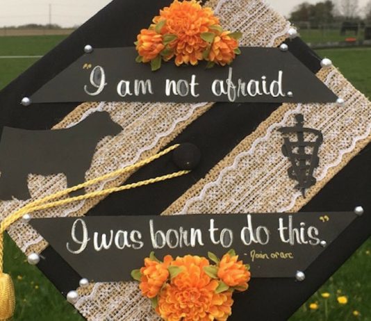 Hannah Jarvis decorated cap