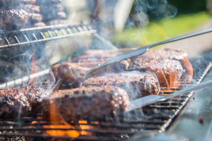 Grill loaded with burgers Grill loaded with burgers