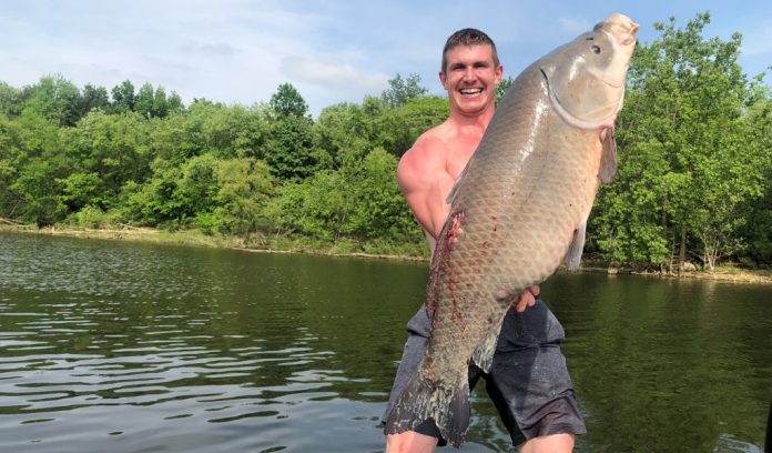 Josh Bowmar with record fish Josh Bowmar with record fish