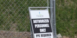 sign at drilling site