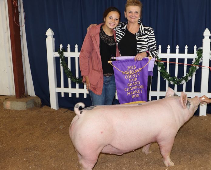 Lawrence grand hog Lawrence County grand champion hog