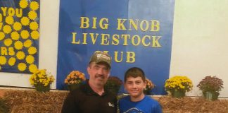 Josh Yeck and his 266-pound grand champion hog