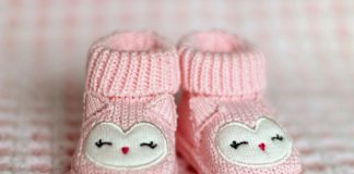 pink baby booties