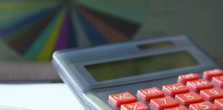 calculator and notebook