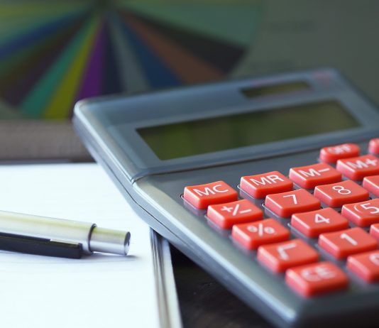 calculator and notebook